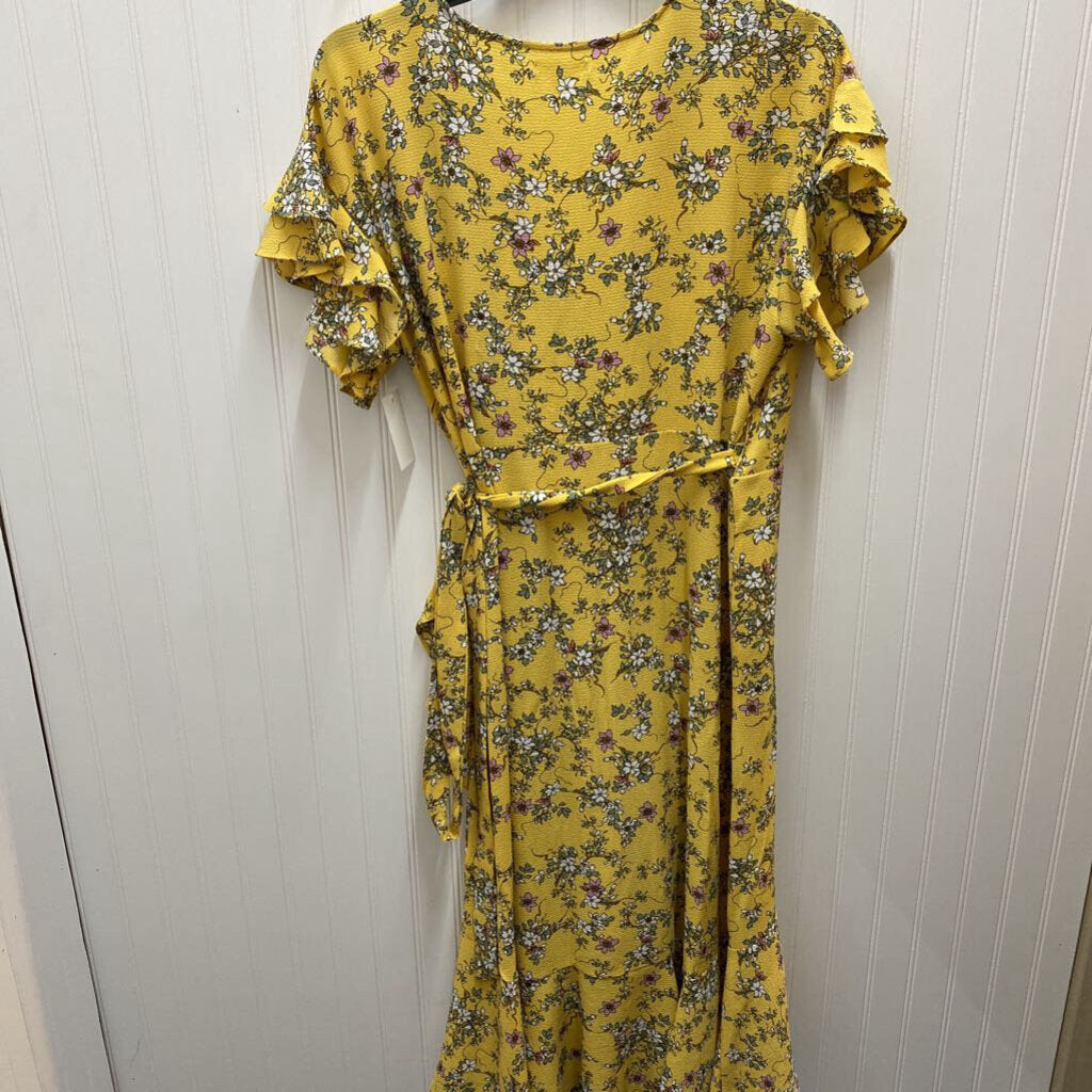 FLORAL WRAP LONG DRESS