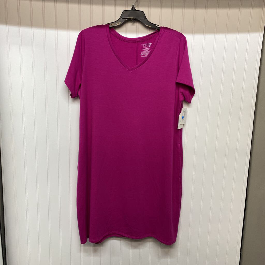 V NECK T SHIRT DRESS