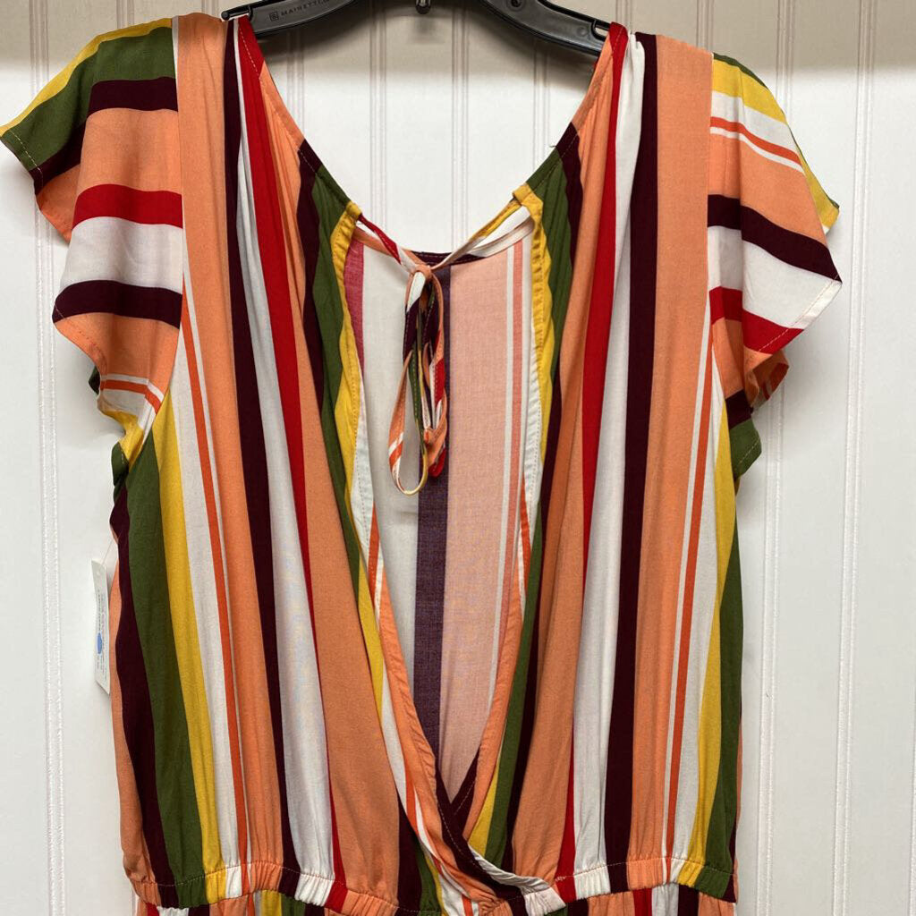 TIE IN BACK STRIPED ROMPER