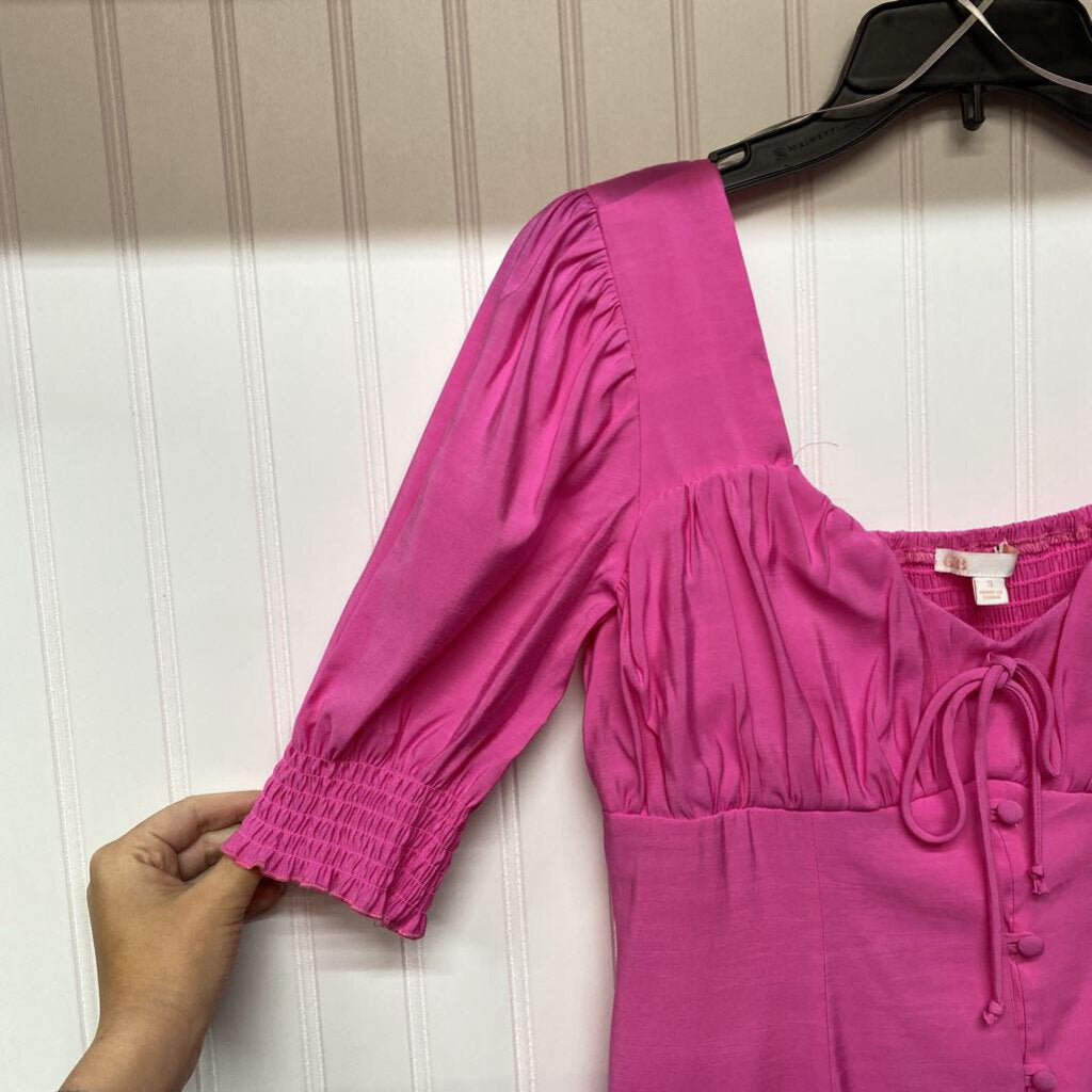 GATHERED TIE FRONT DRESS
