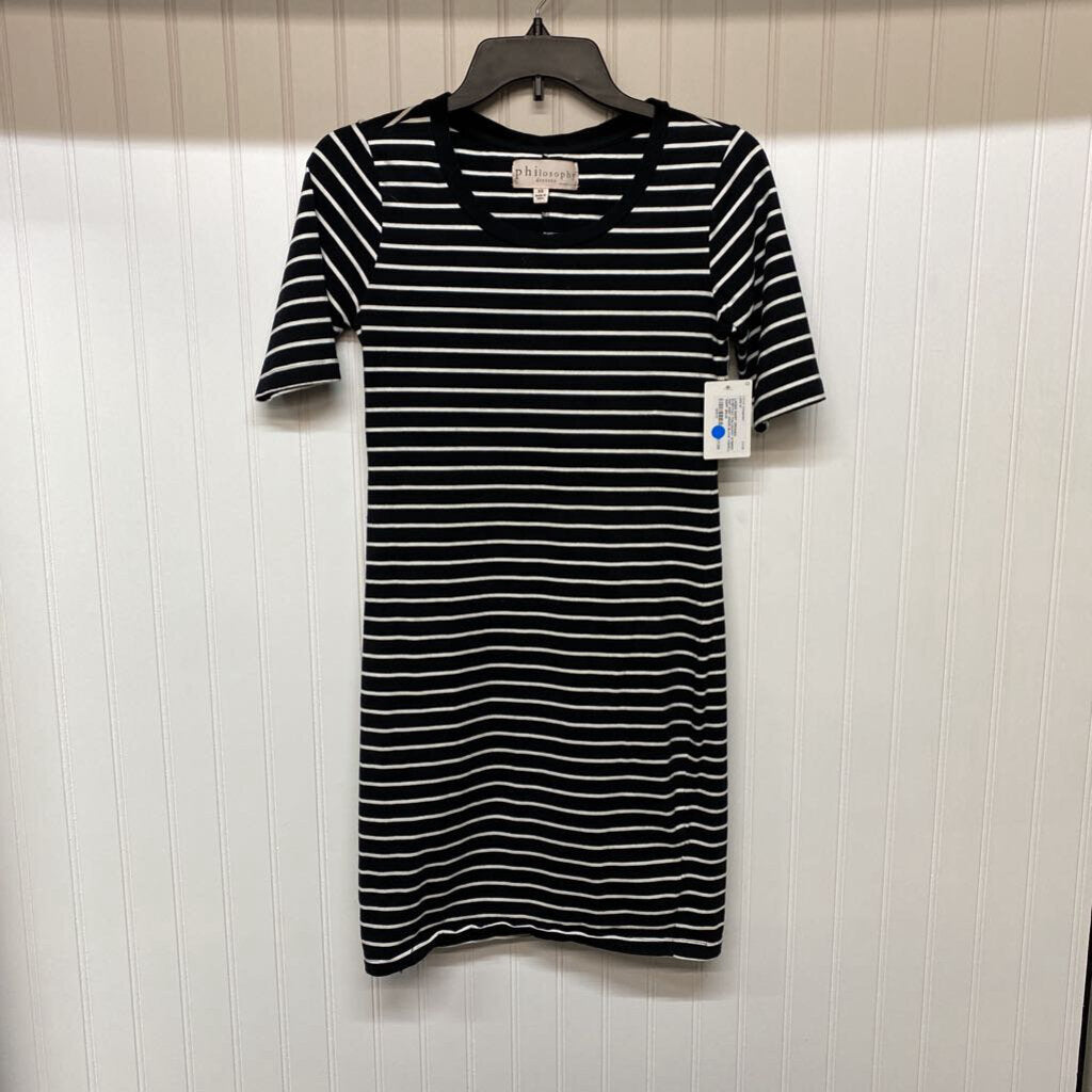STRIPED KNIT SHIRT DRESS