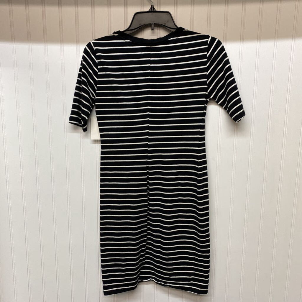 STRIPED KNIT SHIRT DRESS