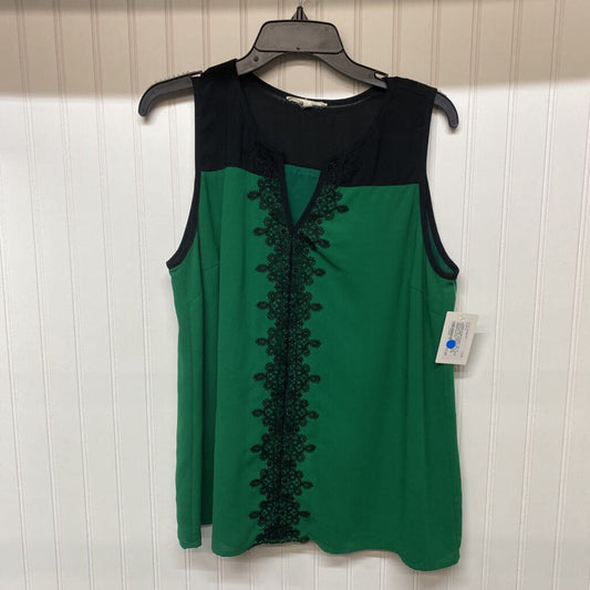 *SLEEVELESS LACE ACCENT WITH GREEN/BLACK