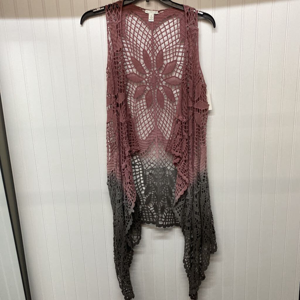 *KNIT CARDIGAN ROSE AND GRAY