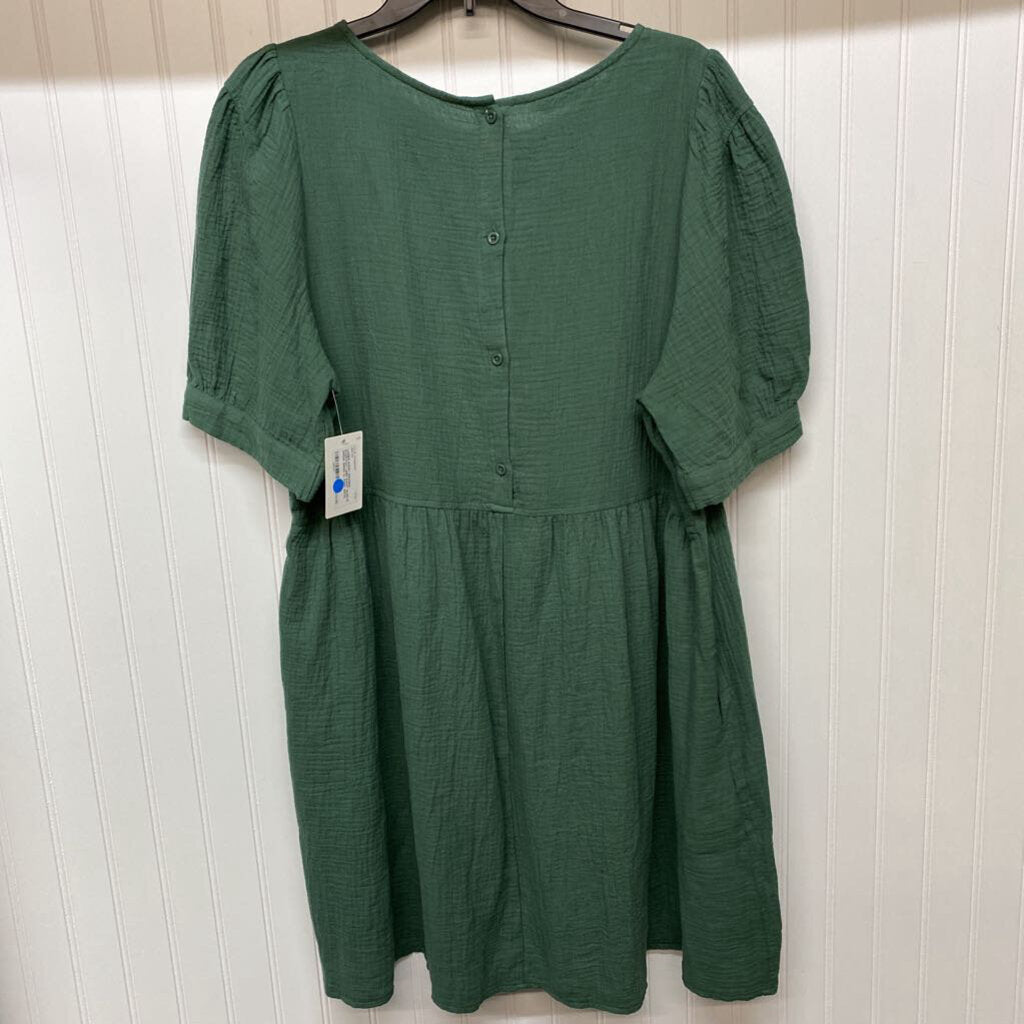 LINEN SHORT SLEEVE DRESS