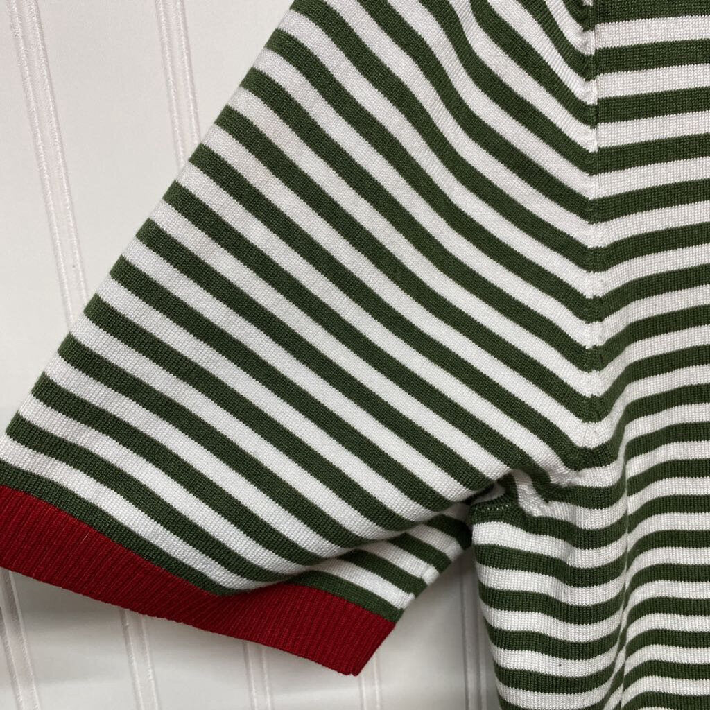 STRIPED SHORT SLEEVE SWEATER