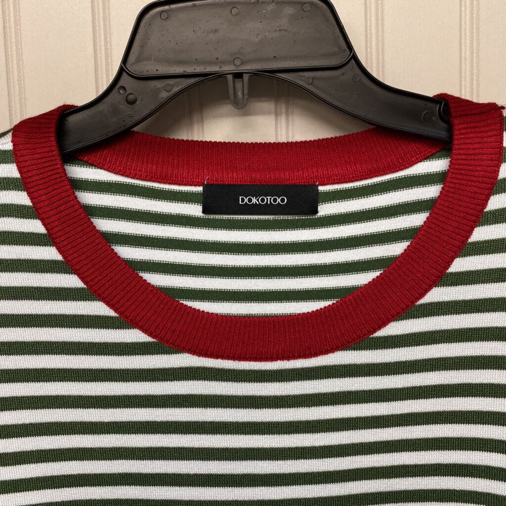STRIPED SHORT SLEEVE SWEATER