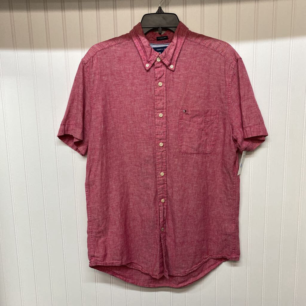 *LINEN SHORT SLEEVE BUTTON UP SHIRT