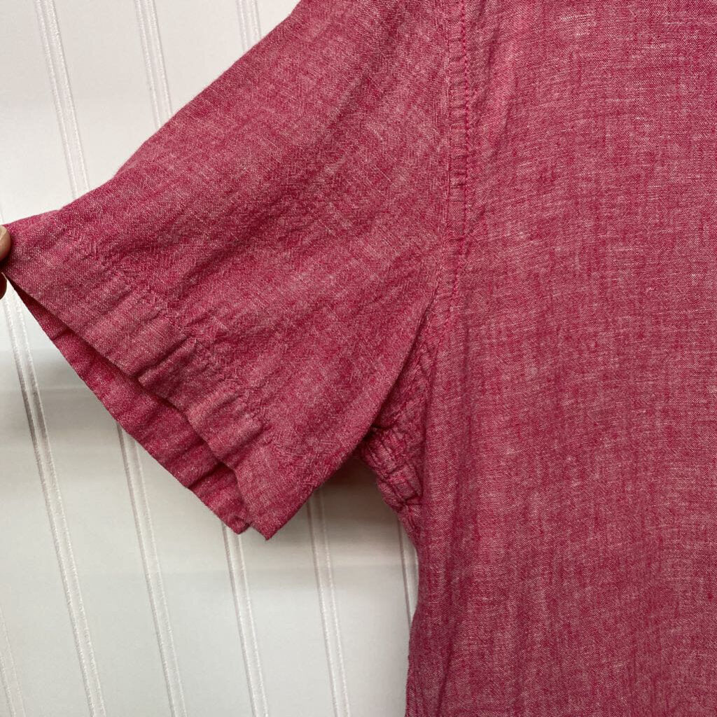 *LINEN SHORT SLEEVE BUTTON UP SHIRT