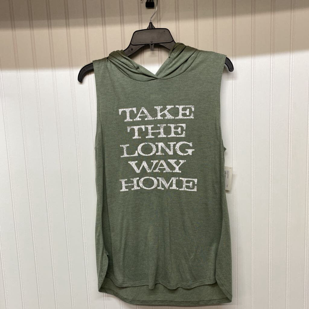 *SLEEVELESS GRAPHIC TANK WITH HOOD