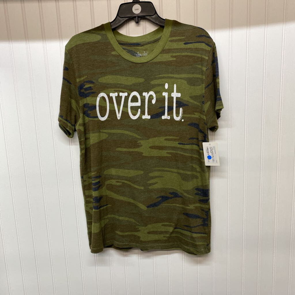 *"OVER IT" CAMO GRAPHIC TEE