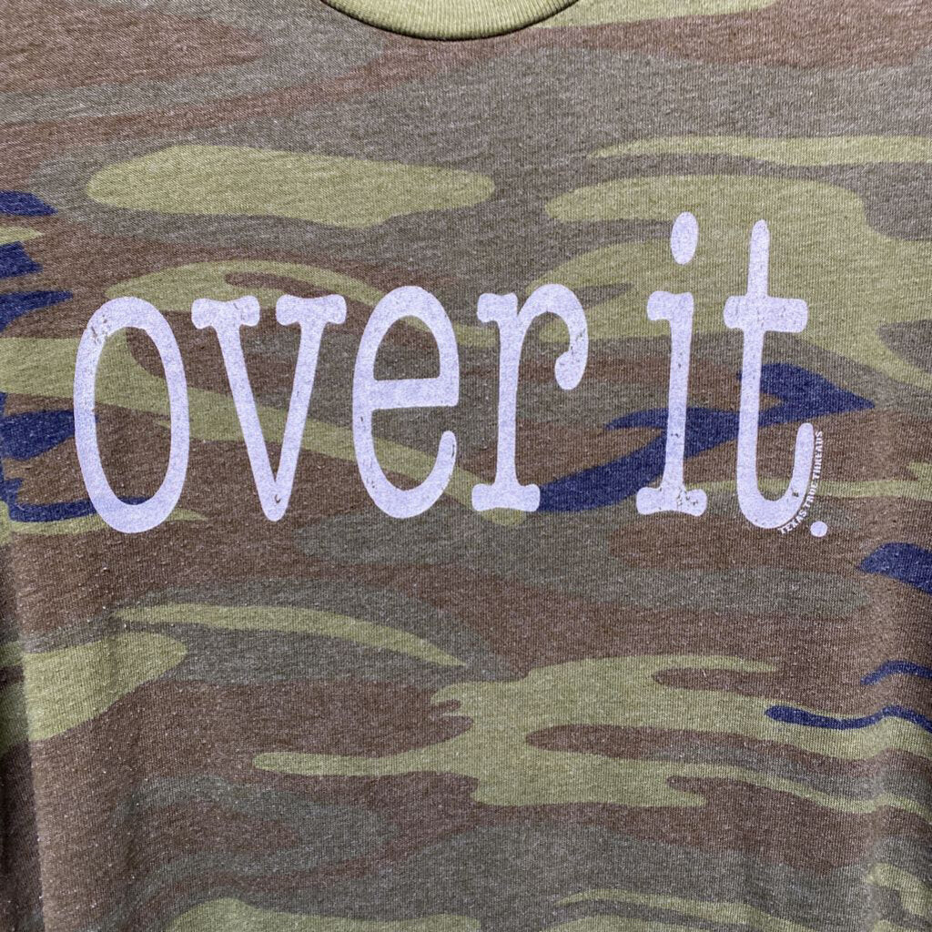 *"OVER IT" CAMO GRAPHIC TEE