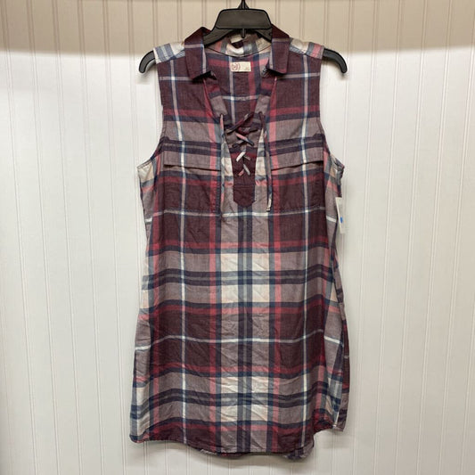 SLEEVELESS PLAID SHORT DRESS