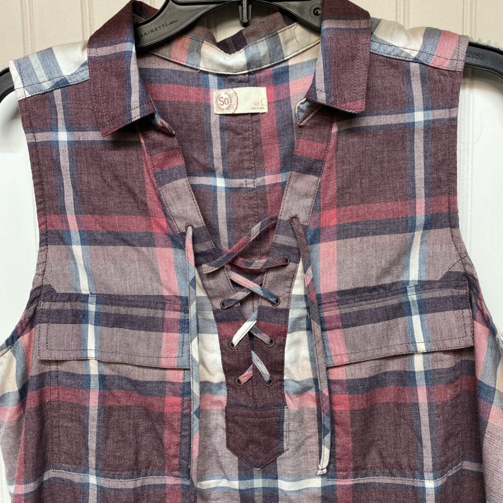 SLEEVELESS PLAID SHORT DRESS
