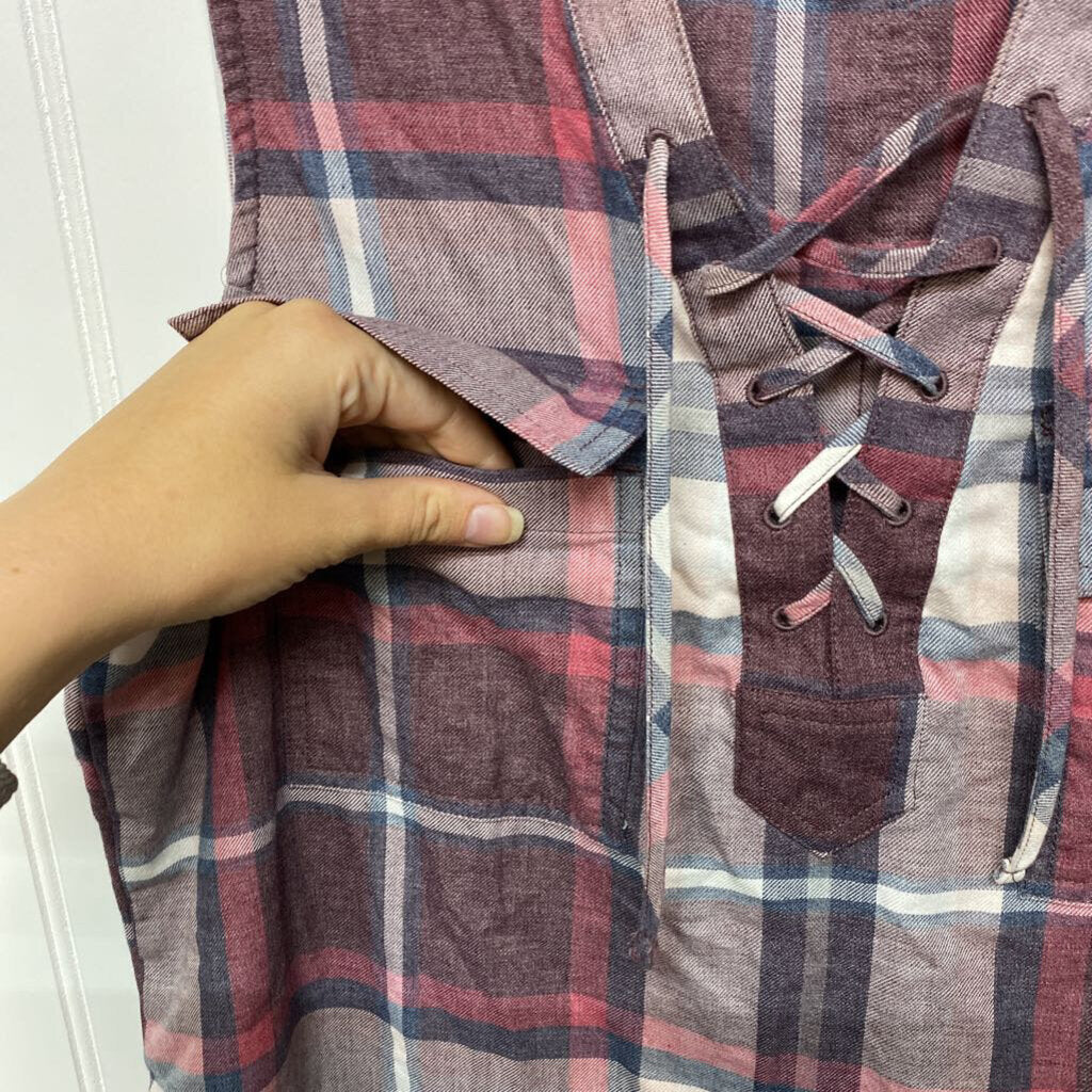 SLEEVELESS PLAID SHORT DRESS