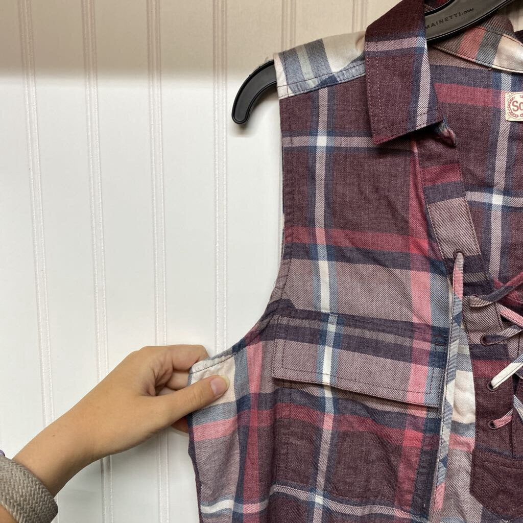 SLEEVELESS PLAID SHORT DRESS