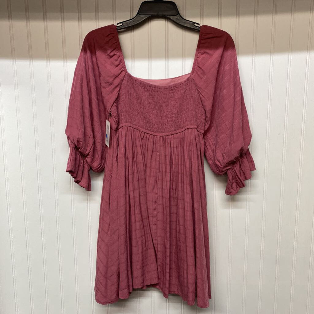 *LONG PUFF SLEEVE SHORT DRESS