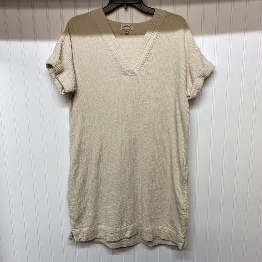*COTTON WAFFLE SHORT SLEEVE DRESS