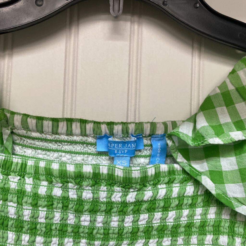 *STRETCHY GINGHAM TANK TOP