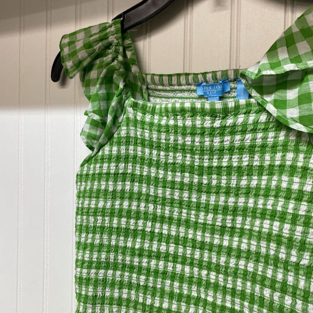 *STRETCHY GINGHAM TANK TOP