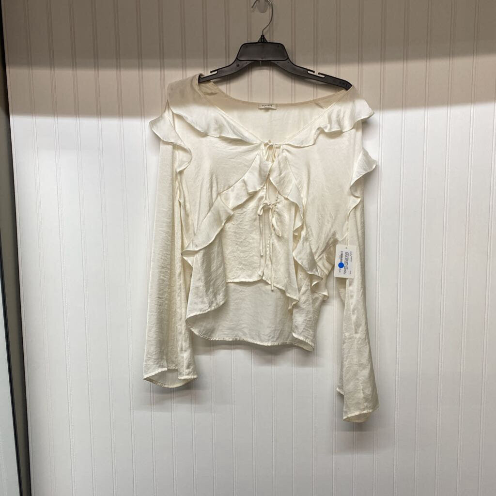 *RUFFLED LONG SLEEVE TIE TOP