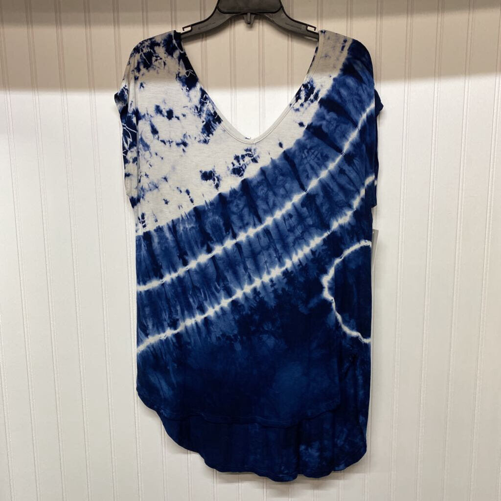 *SHORT SLEEVE TIE DYE V NECK TOP
