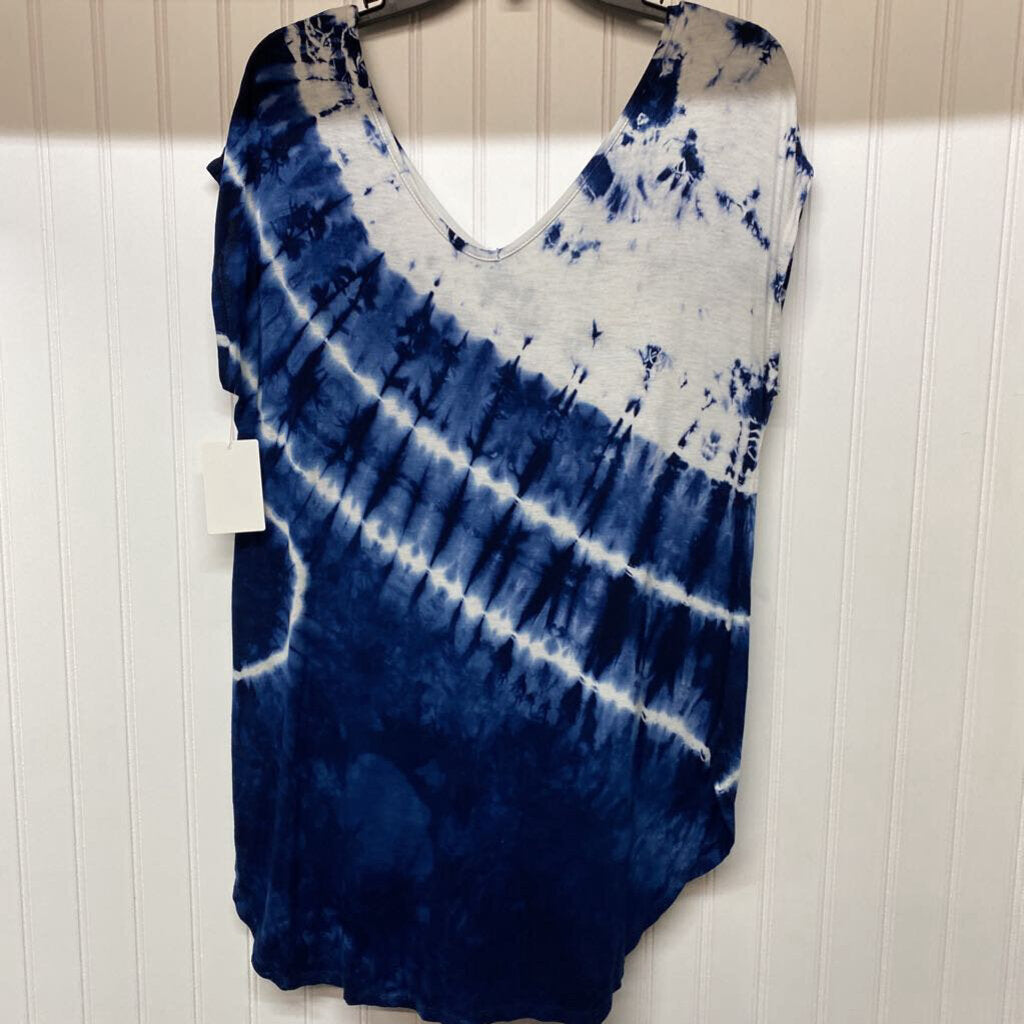 *SHORT SLEEVE TIE DYE V NECK TOP