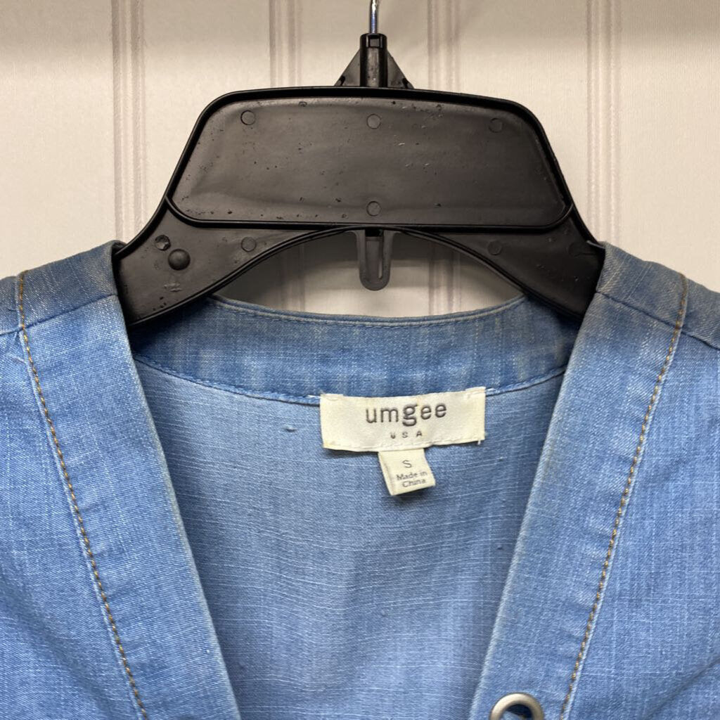 L;ACE UP DENIM DRESS