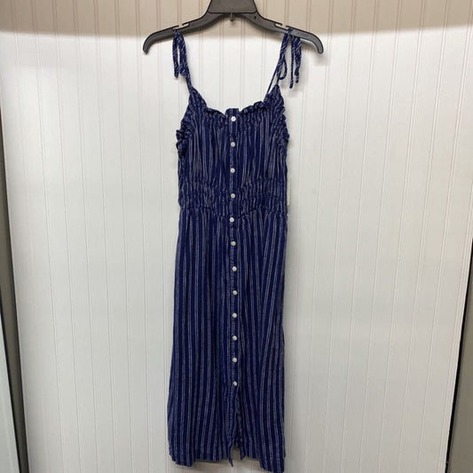 *STRIPED LINEN MIDI DRESS