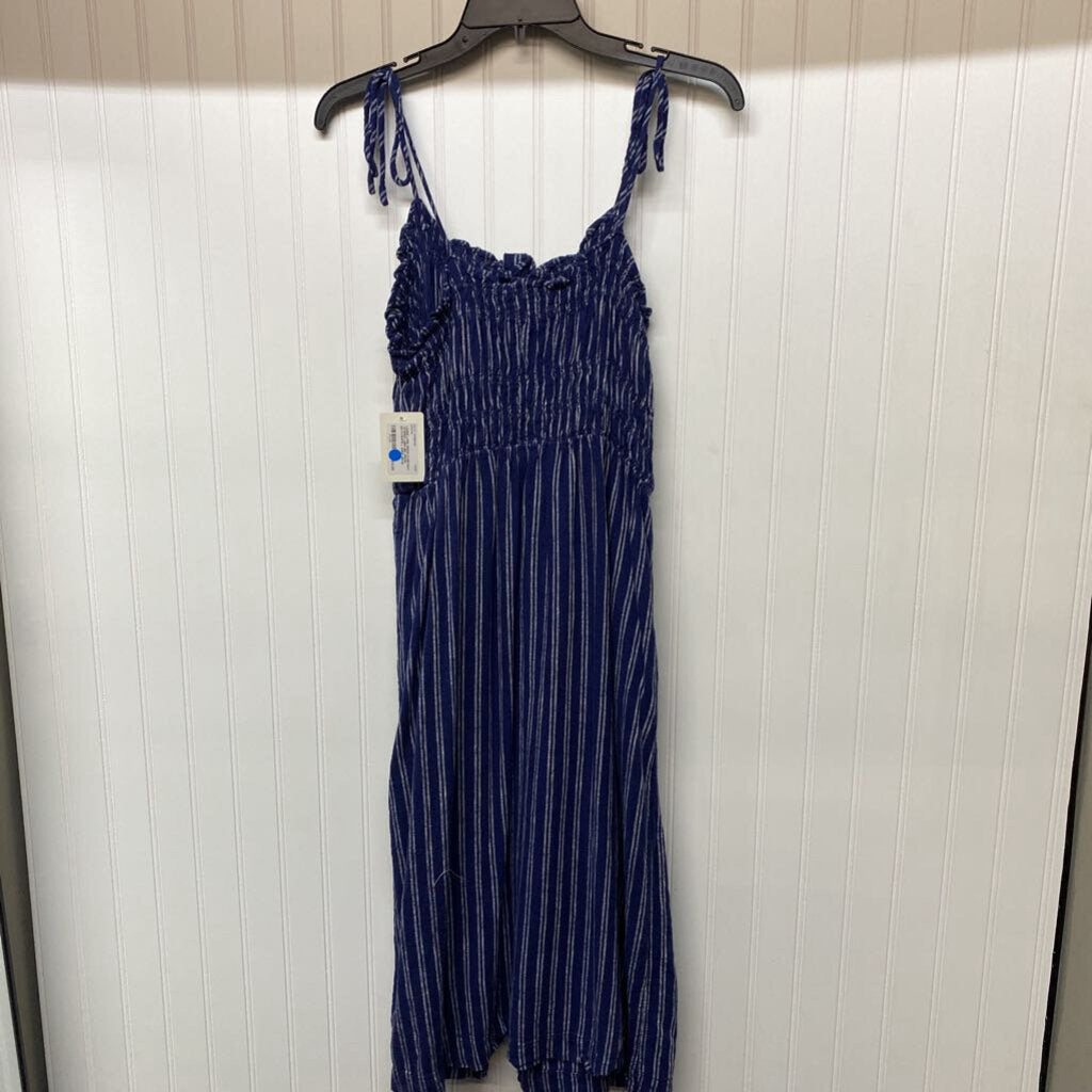*STRIPED LINEN MIDI DRESS