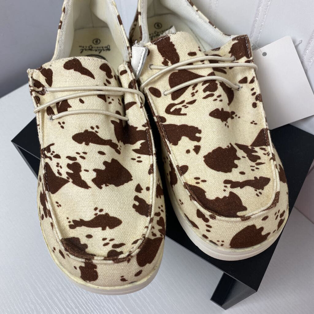COW PRINT CANVAS SHOES