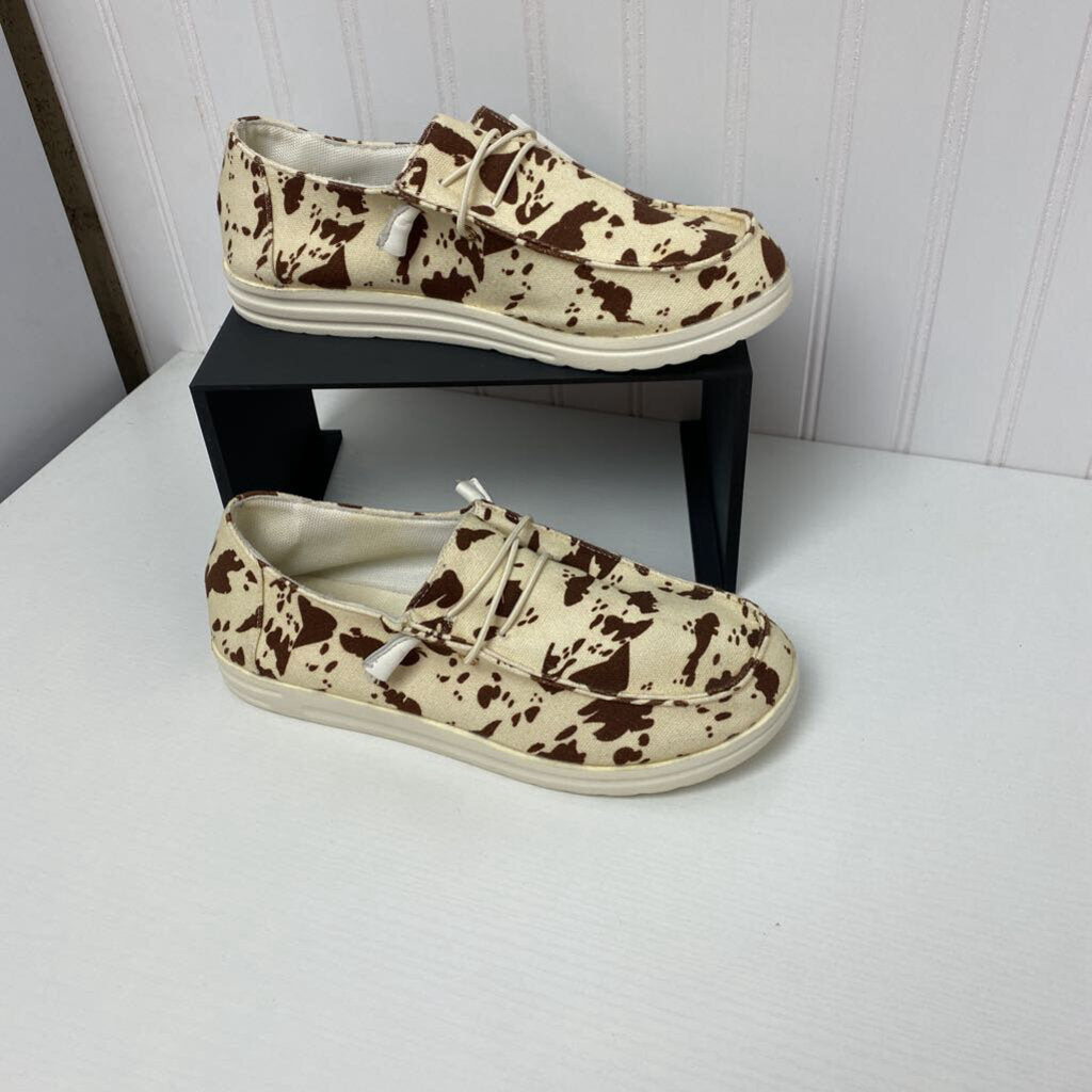 COW PRINT CANVAS SHOES