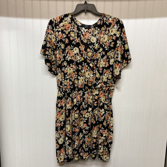 SHORT SLEEVE V NECK SHORT DRESS