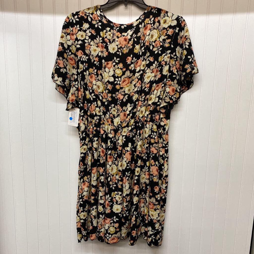 SHORT SLEEVE V NECK SHORT DRESS
