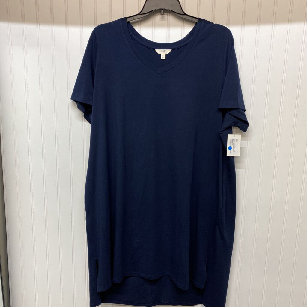 SHORT SLEEVE V NECK T SHIRT DRESS