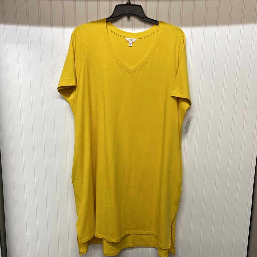 SHORT SLEEVE V NECK T SHIRT DRESS