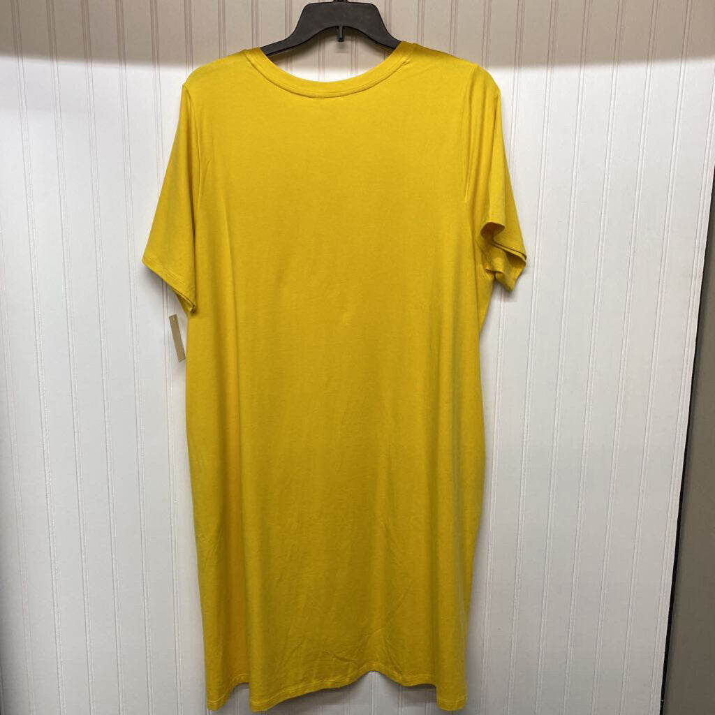 SHORT SLEEVE V NECK T SHIRT DRESS