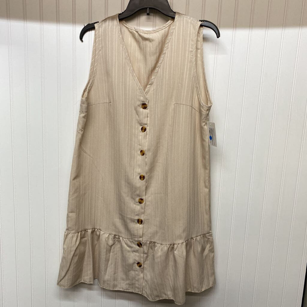 SLEEVLESS BUTTON DOWN DRESS