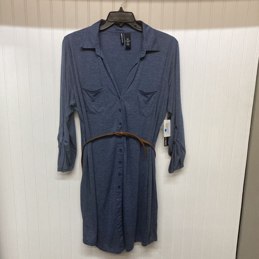 LONG SLEEVE BUTTON DOWN SHORT DRESS
