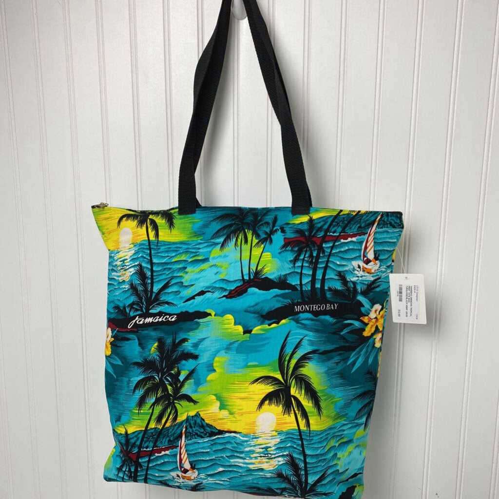 TROPICAL PRINT TOTE BAG