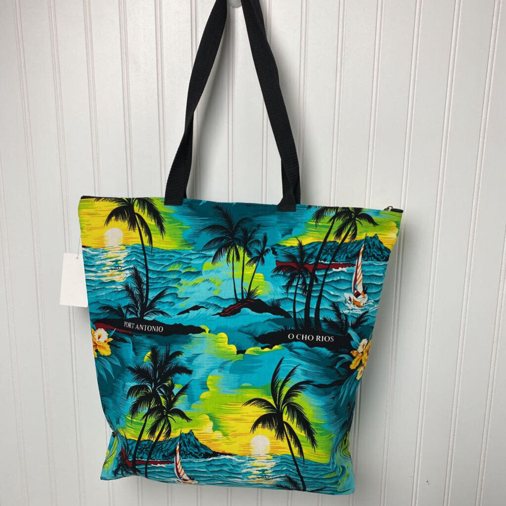 TROPICAL PRINT TOTE BAG