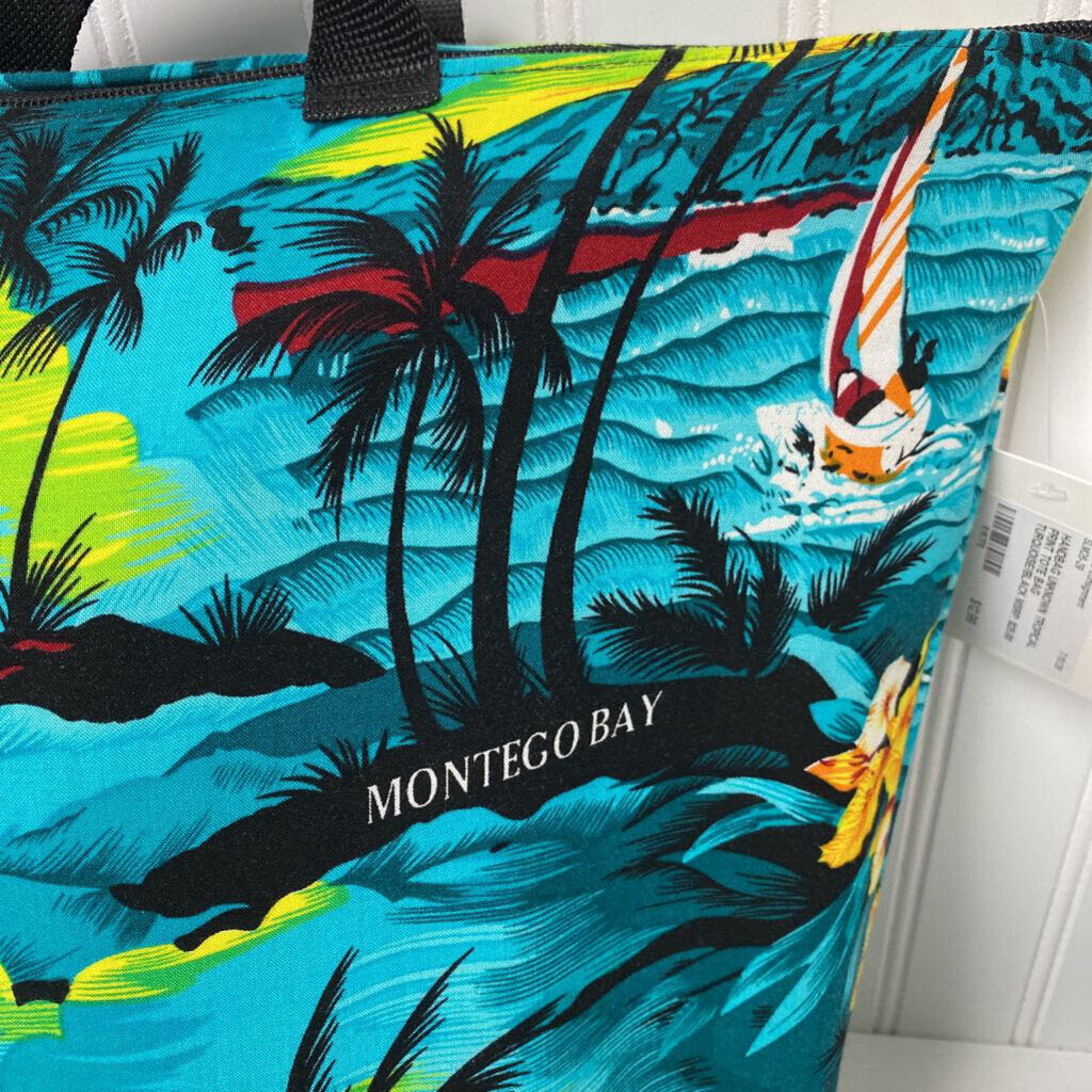 TROPICAL PRINT TOTE BAG