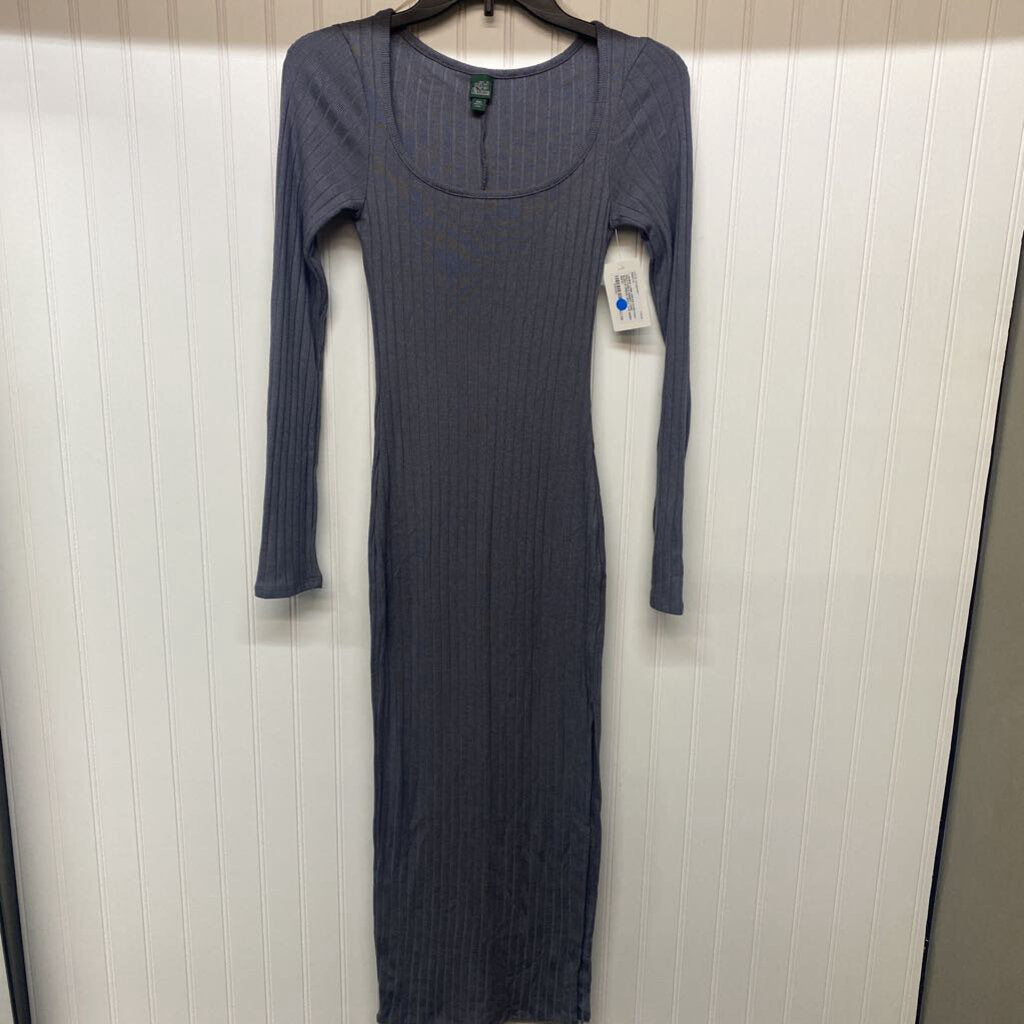 RIBBED LONG SLEEVE DRESS