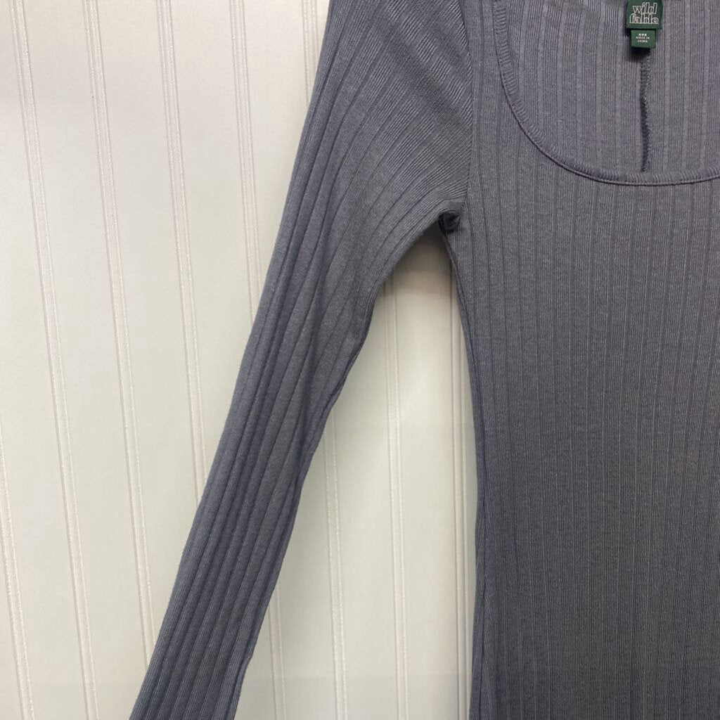 RIBBED LONG SLEEVE DRESS