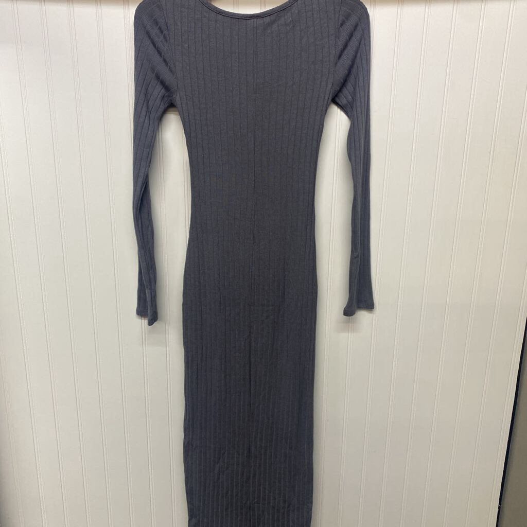 RIBBED LONG SLEEVE DRESS