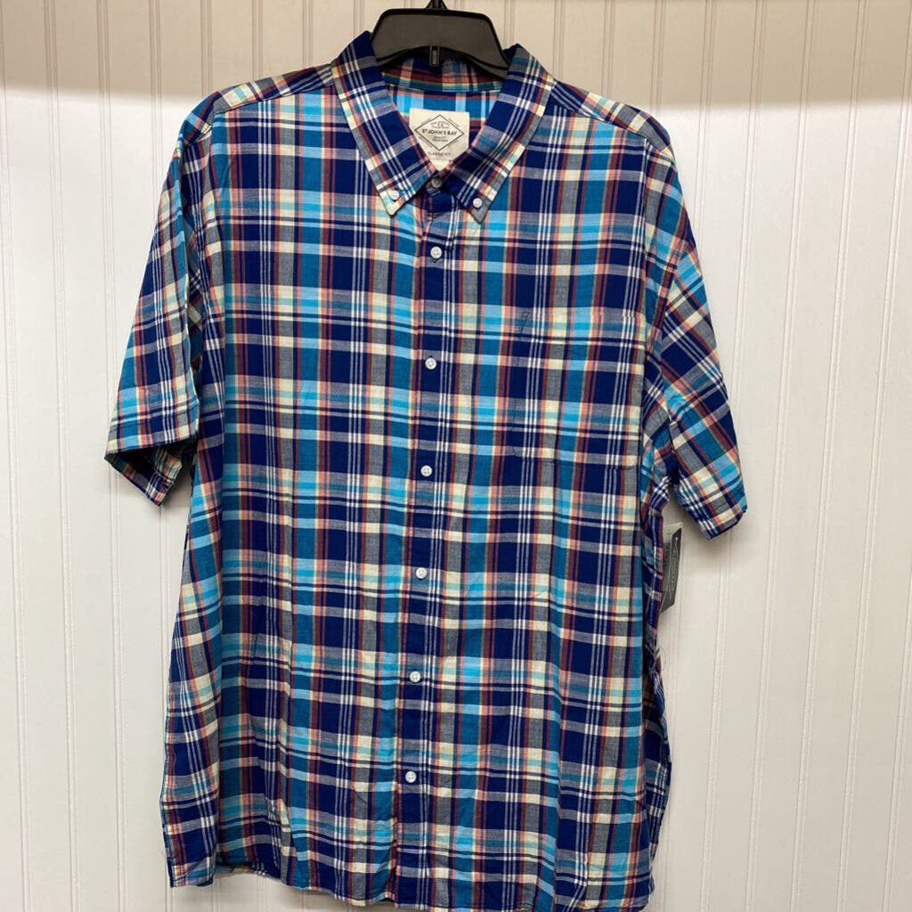 BLUE PLAID DRESS SHIRT