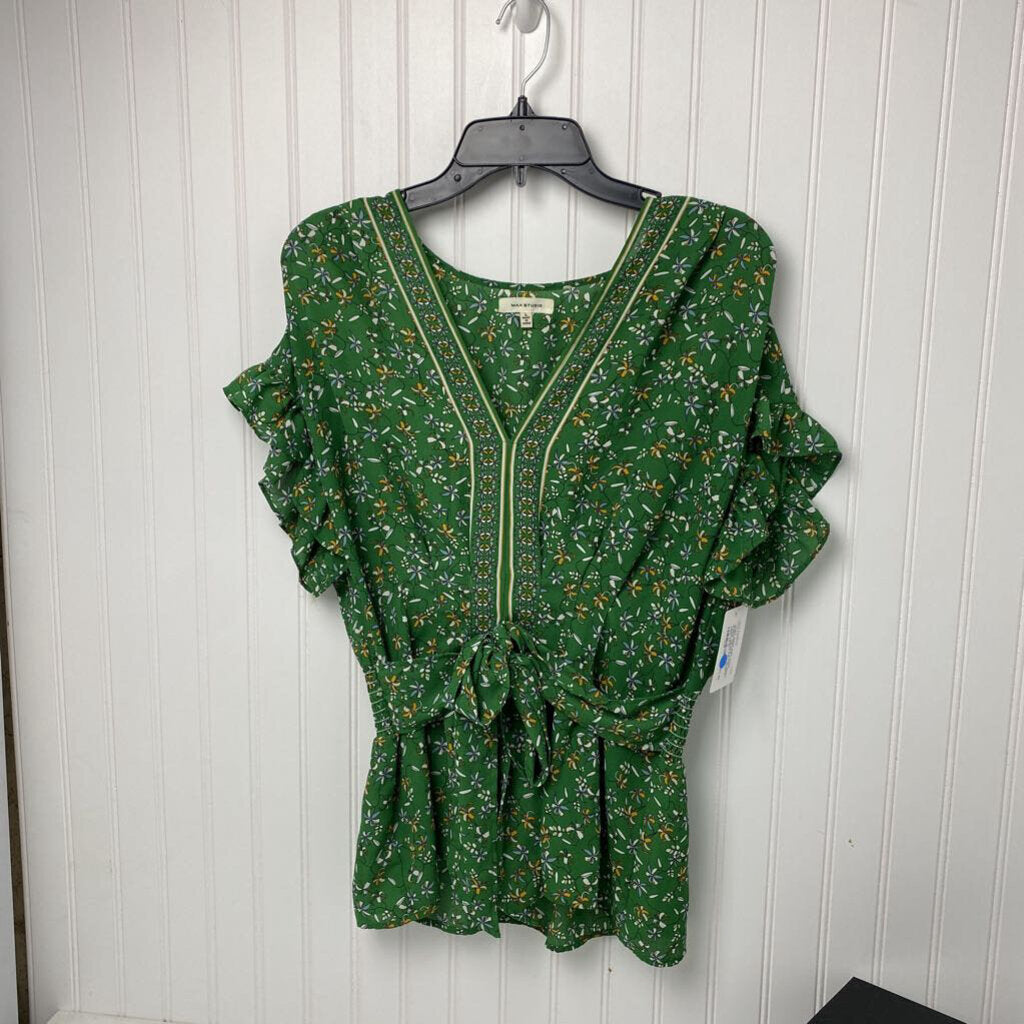 GREEN FLORAL DRESS SHIRT