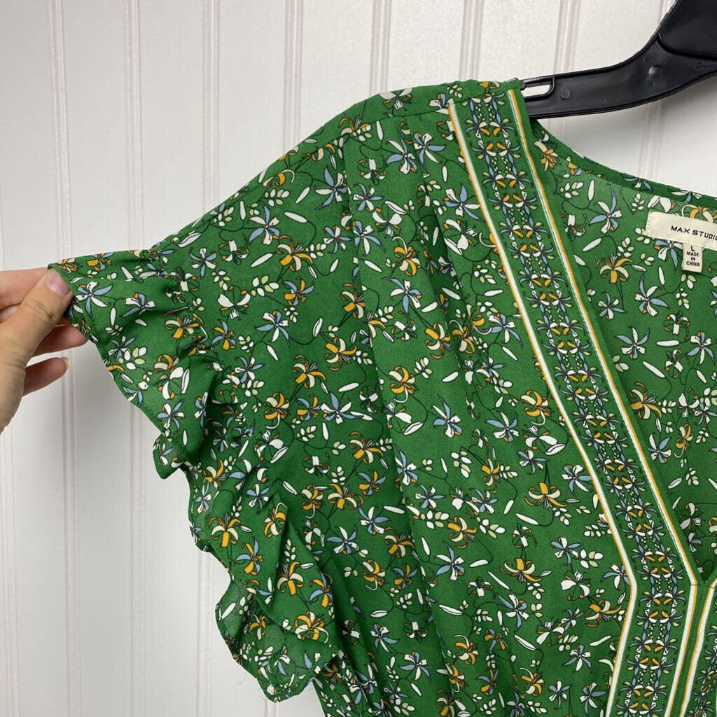 GREEN FLORAL DRESS SHIRT