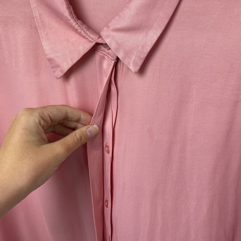 PINK CROP DRESS SHIRT