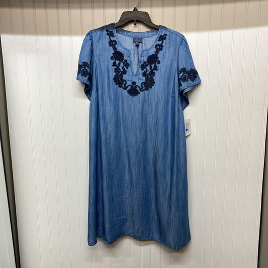 EMBROIDERED DENIM DRESS